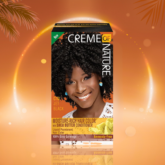 Creme of Nature Jet Black (C10) – Moisture‑Rich Ammonia‑Free Permanent Hair Color