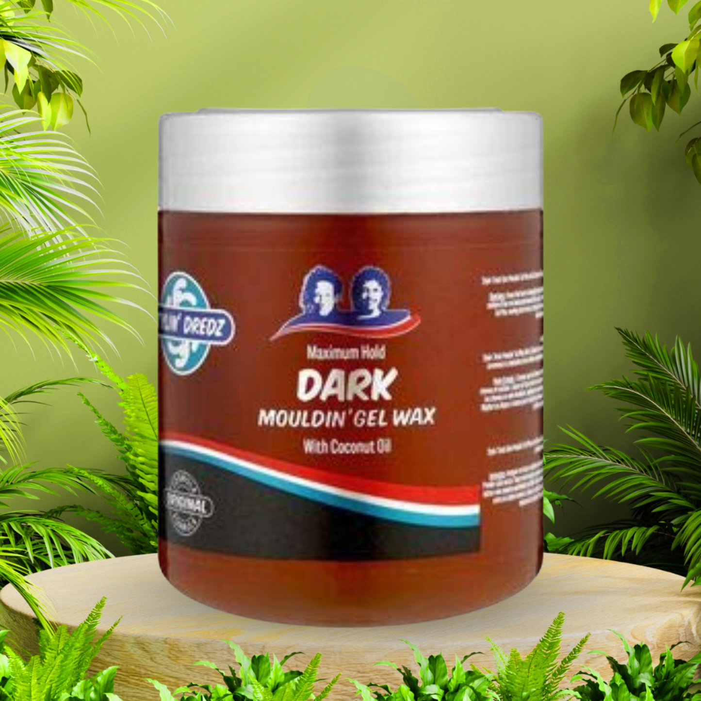Stylin’ Dredz Maximum Hold Dark Mouldin’ Gel Wax – With Coconut Oil – Original Formula for Twists, Dreads & Braids